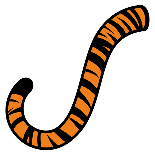 Whimsical striped tiger tail design for crafts and projects