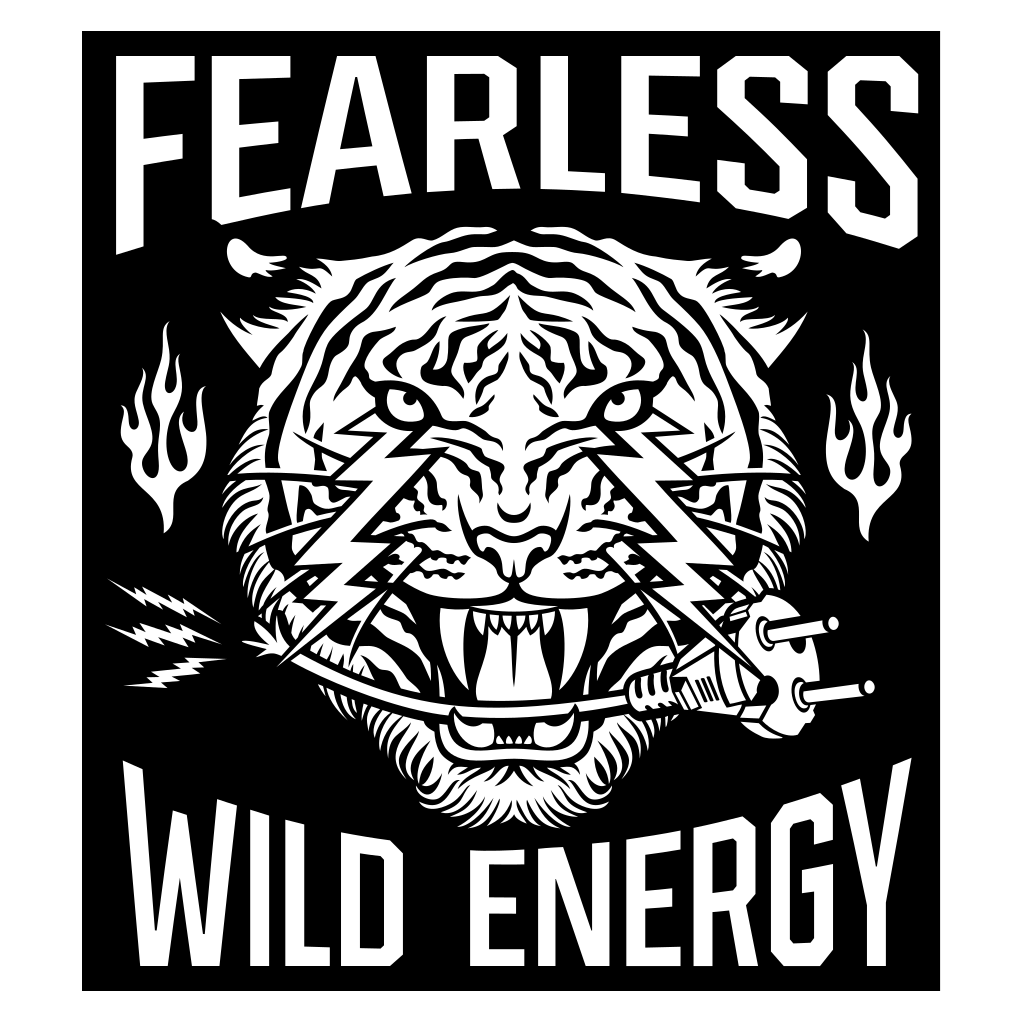 Striking black and white tiger design for cutting machines