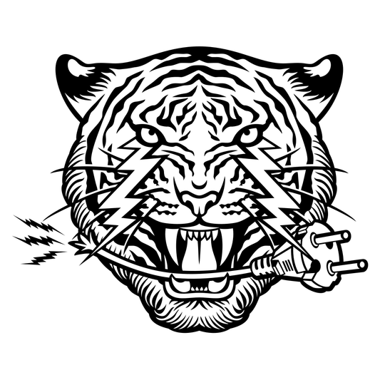 Fierce black and white tiger design for cutting machines