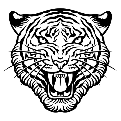 Stunning black and white tiger face design for cutting machines