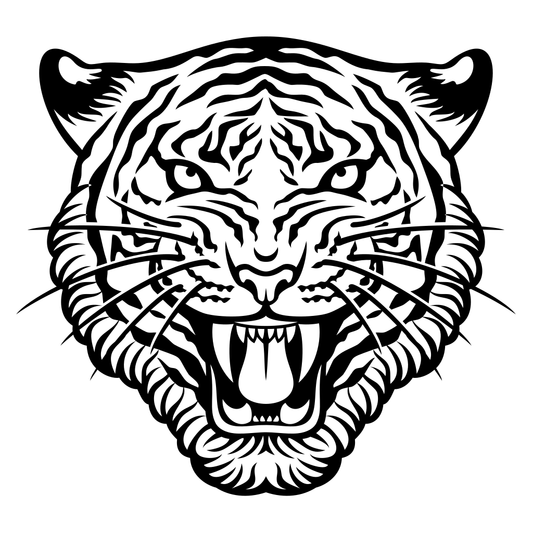 Stunning black and white tiger face design for cutting machines