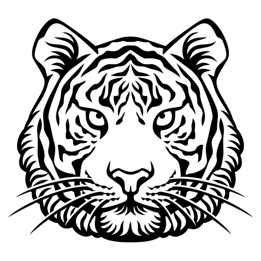Intricate tiger head design for creative cutting projects