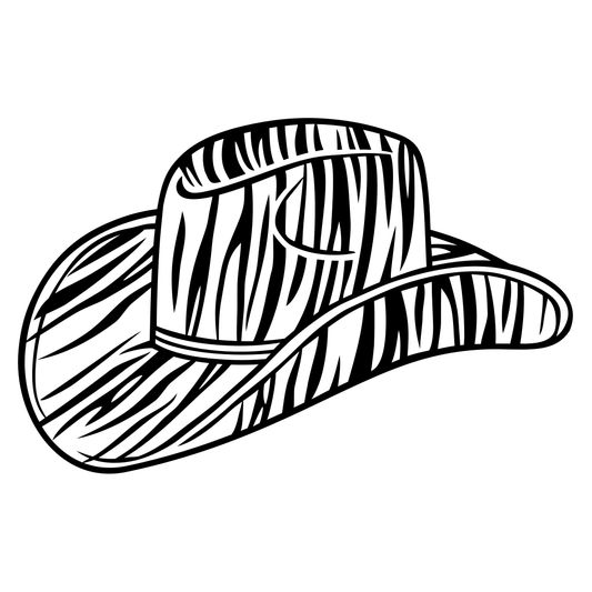 Creative tiger skin cowboy hat silhouette for cutting machines