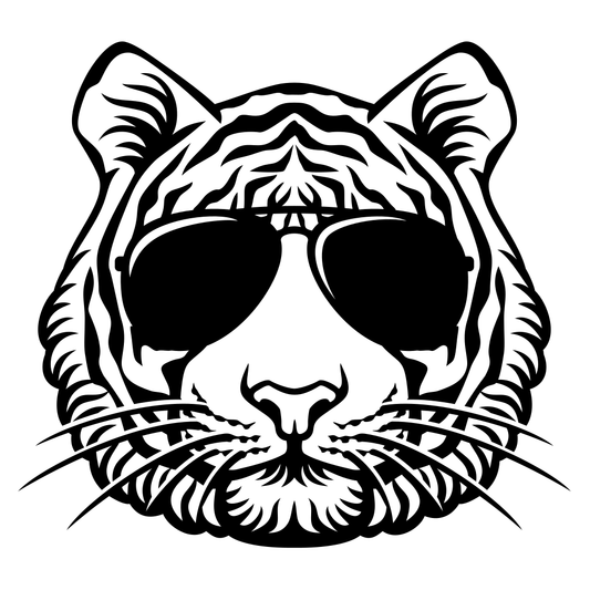 Cool tiger in sunglasses vector design for crafting projects