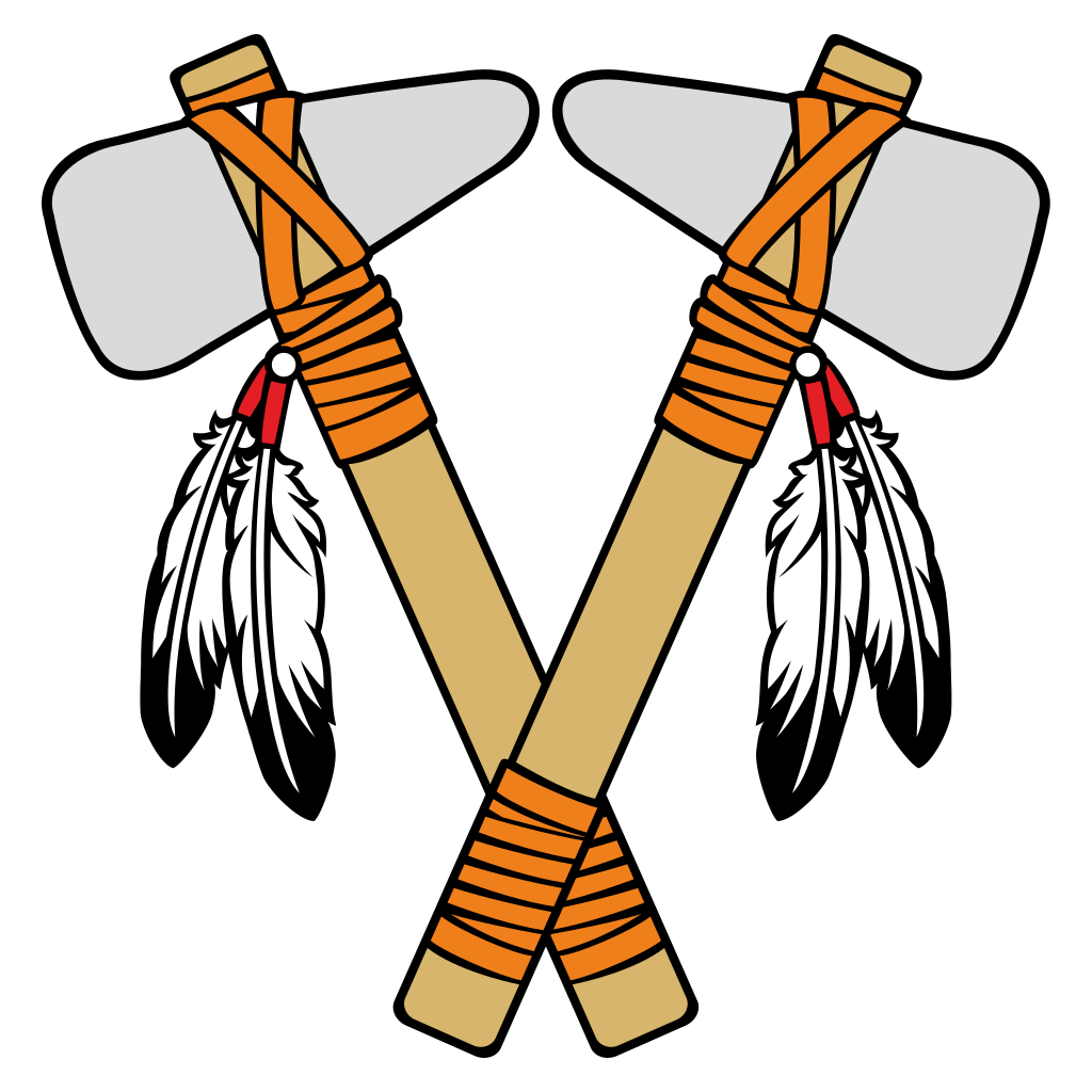 Crossed tomahawks with feathers for creative designs