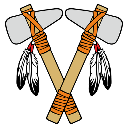 Crossed tomahawks with feathers for creative designs