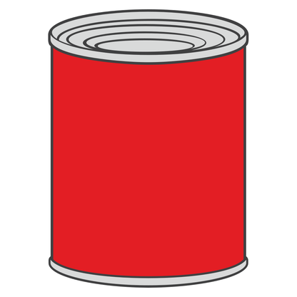 Creative tomato soup can design for cutting machines