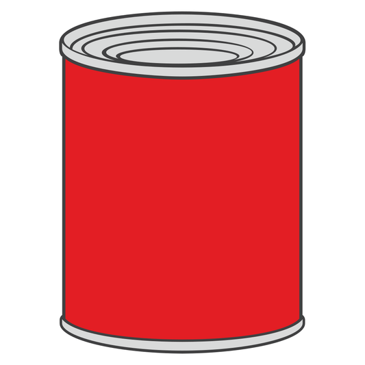 Creative tomato soup can design for cutting machines