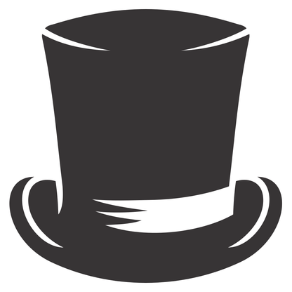 Elegant top hat design for cutting machines and crafts