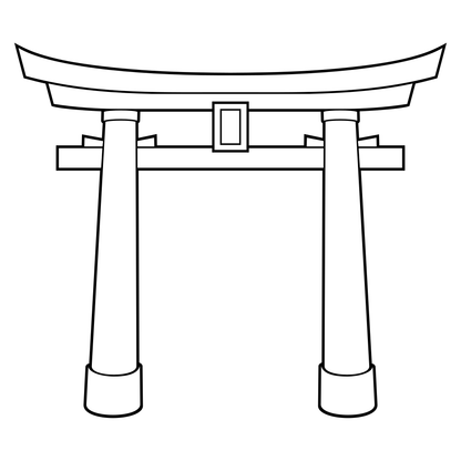 Elegant black and white torii gate design for cutting machines