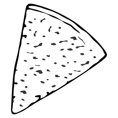 Charming black-and-white tortilla chip illustration