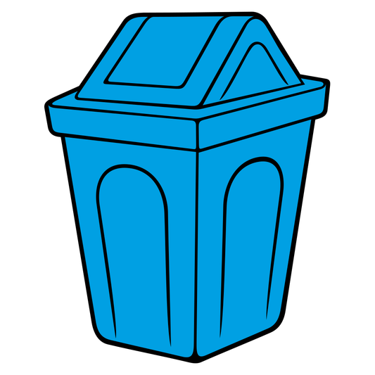Creative blue trash bin vector for cutting machines