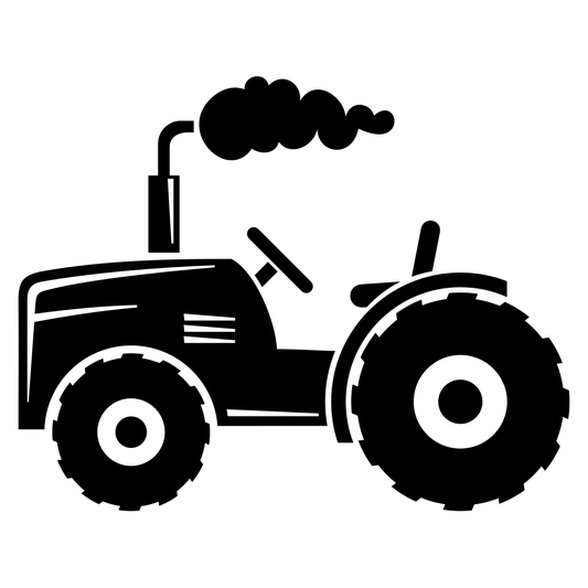 Creative vector design of a classic black tractor for cutting