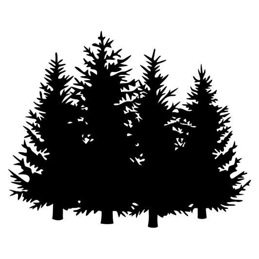 Elegant silhouette of pine trees for creative cutting projects
