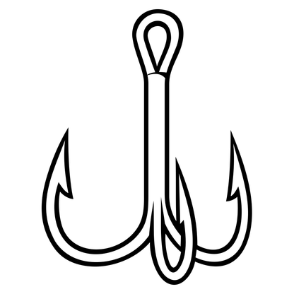 Creative vector design of a triple fishing hook for DIY projects