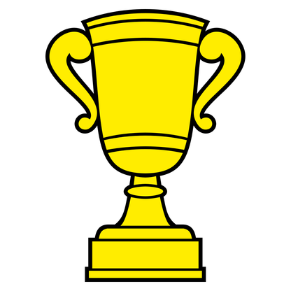 Celebrate victory with a vibrant yellow trophy design for crafts