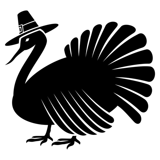 Unique turkey bird wearing pilgrim hat ready for the holiday