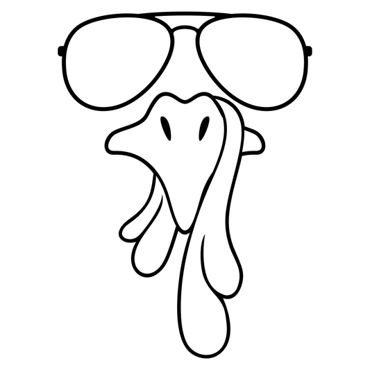 Fun and quirky turkey design with sunglasses for crafting