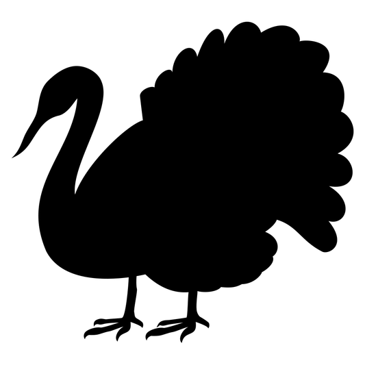 Elegant silhouette of a turkey for cutting machine designs
