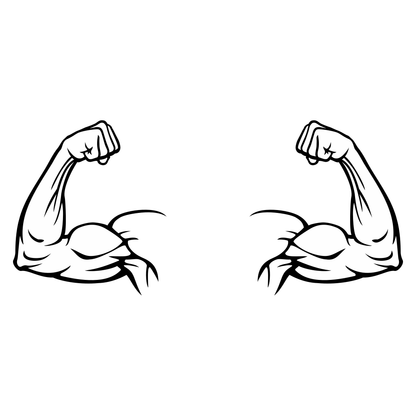 Creative bicep silhouette design for cutting machines
