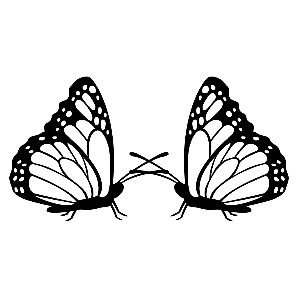 Elegant black and white butterfly design for creative projects