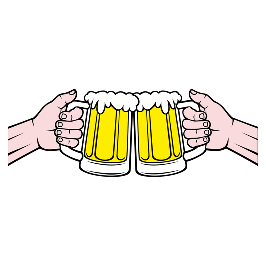 Cheers with beer glasses in a joyful celebration moment