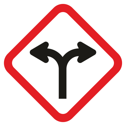 Vector design of a two-way road sign for cutting machines