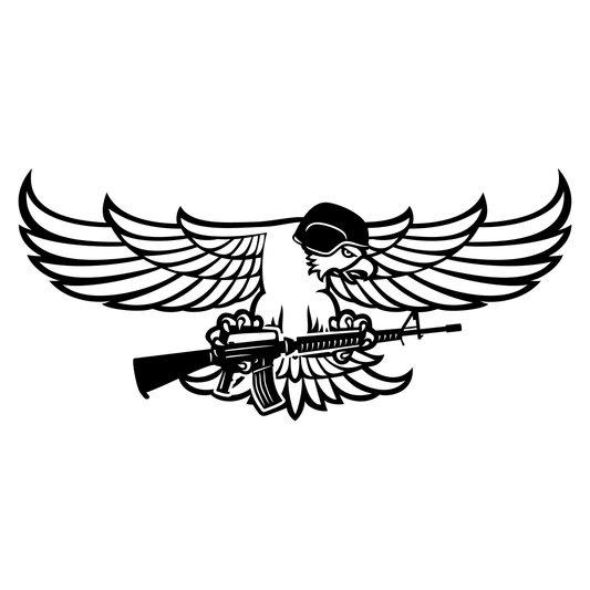 Eagle with rifle design for cutting machine projects
