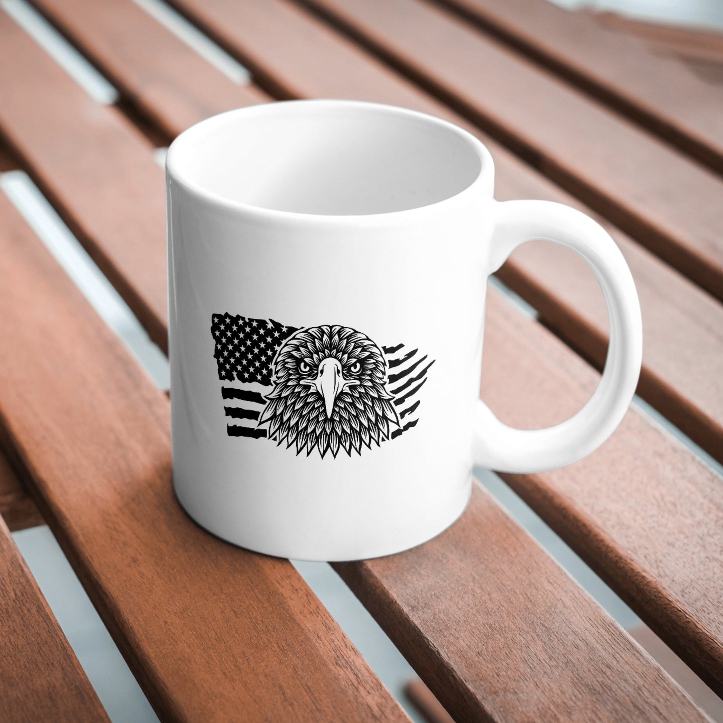 Eagle soaring over USA flag design for cutting machine projects