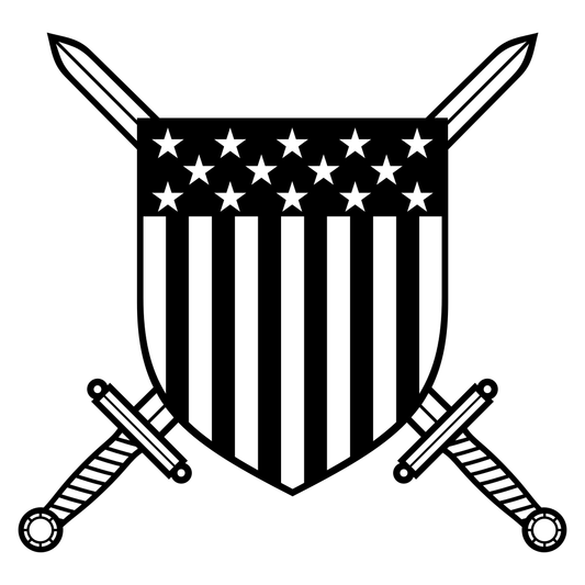 USA shield design with swords for cutting machine projects