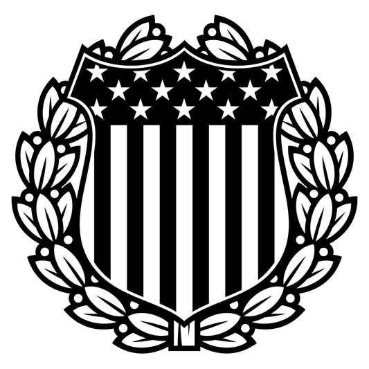Stylized USA shield emblem for cutting machines design
