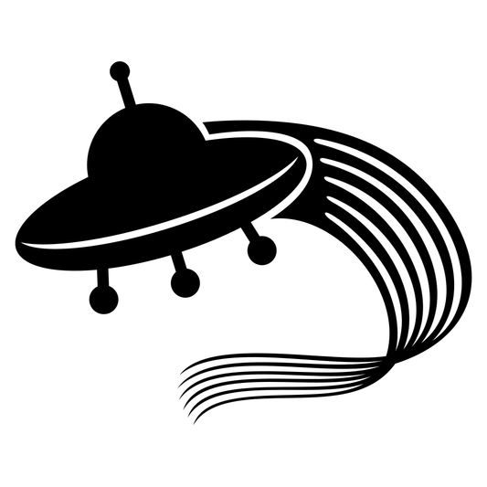 Whimsical alien spaceship vector design for creative projects