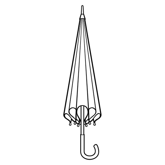 Black and white umbrella vector for craft projects