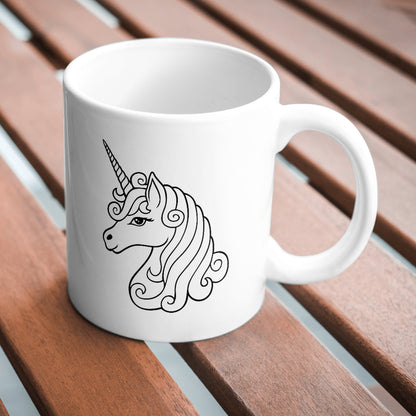 Elegant black and white unicorn design for cutting machines