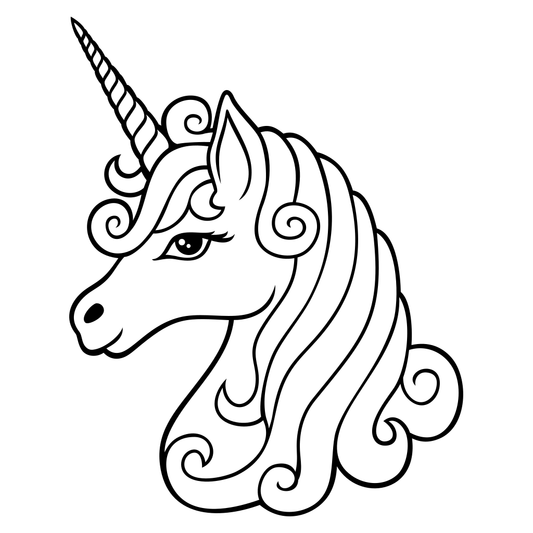 Elegant black and white unicorn design for cutting machines