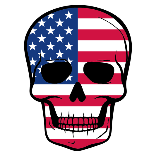 United States flag skull design for cutting machines