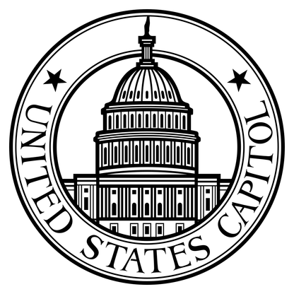 Black and white vector design of the U.S. Capitol