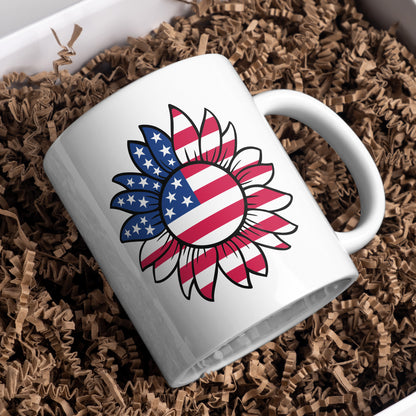 Celebrate nature and patriotism with a sunflower flag design