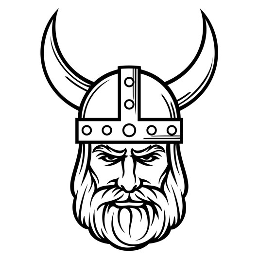 Intricate Viking head design for vector cutting machine projects