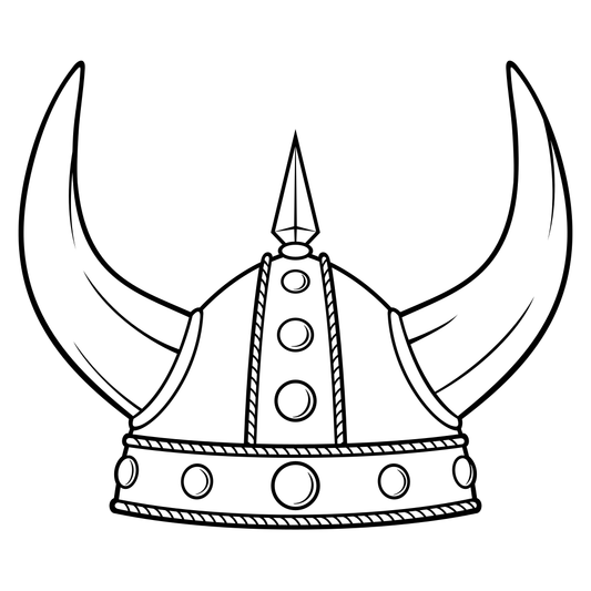 Viking helmet design for cutting machines in black and white