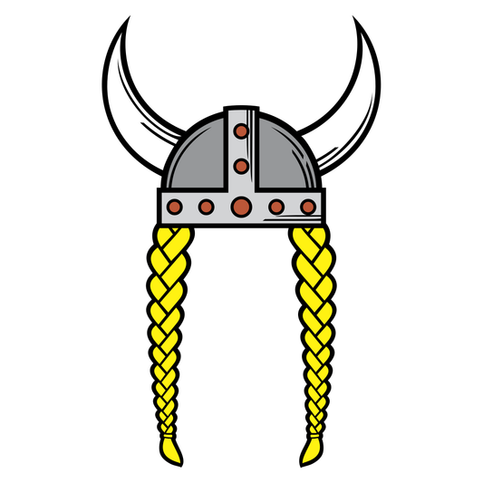 Viking helmet design with braided hair for cutting machines