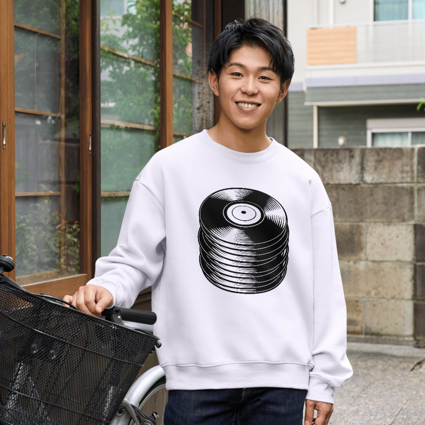 Stack of vinyl records designed for cutting machines