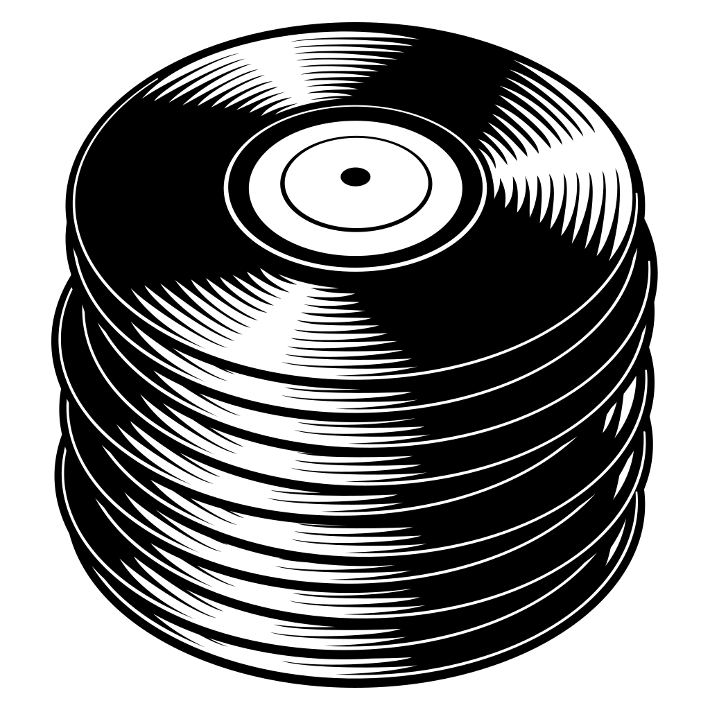 Stack of vinyl records designed for cutting machines