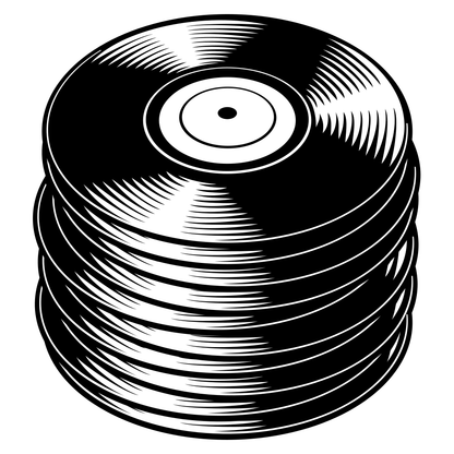 Stack of vinyl records designed for cutting machines