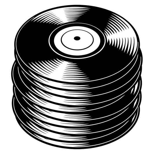 Stack of vinyl records designed for cutting machines