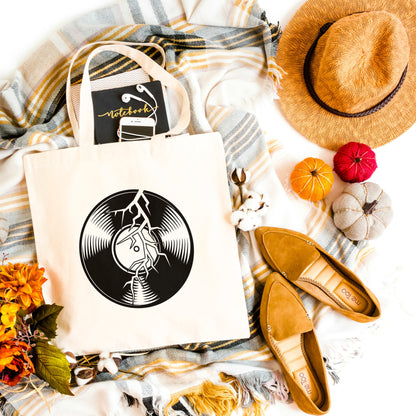 Creative vinyl record design with a broken effect for crafts