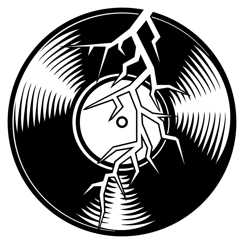 Creative vinyl record design with a broken effect for crafts