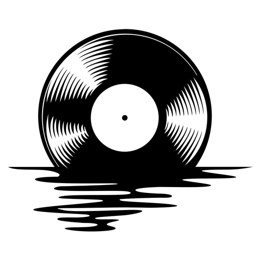 Vinyl ocean waves create a whimsical vinyl record art piece
