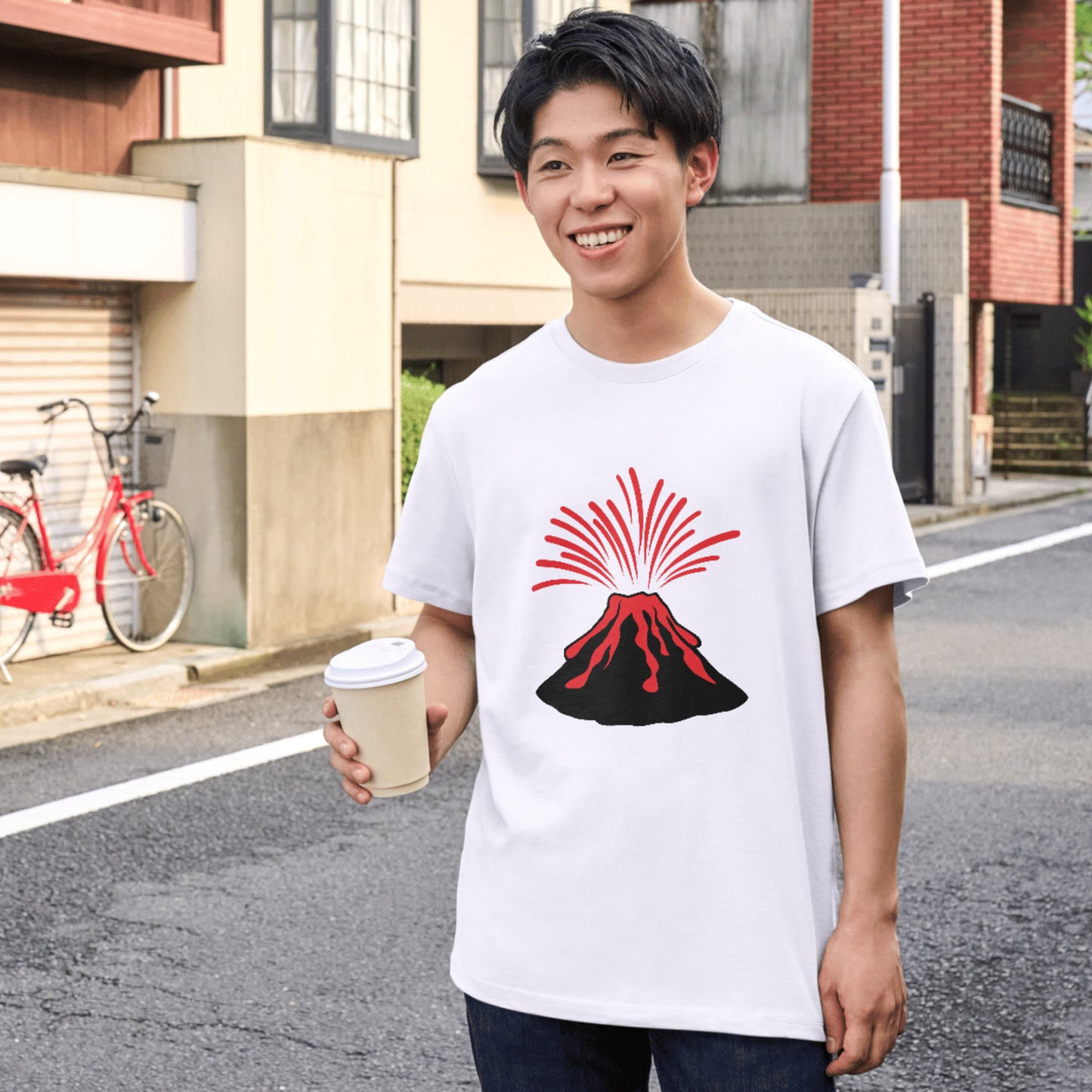 Exploding volcano mountain top vector design for cutting machine