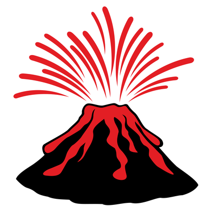 Exploding volcano mountain top vector design for cutting machine